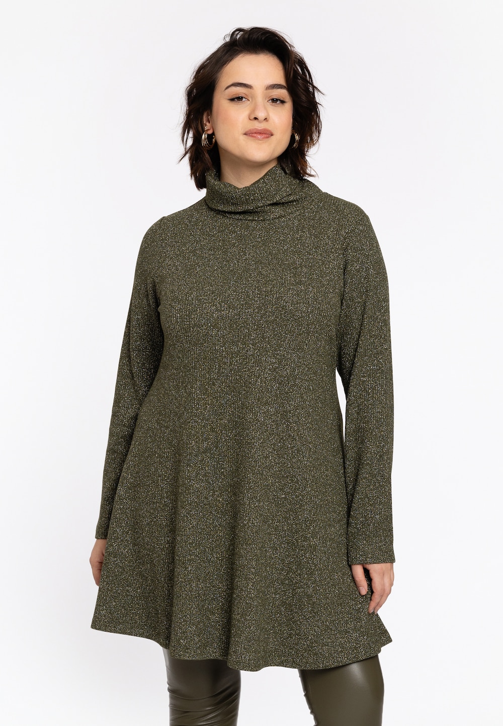 Große Größen Tunika Lockere Passform, Damen, grün, Größe: 42/44, Polyester/Viskose, Happy Size DE Women von YOEK