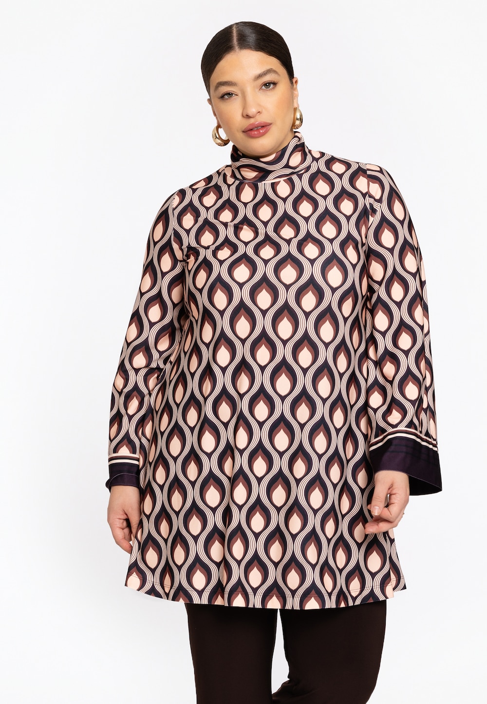 Große Größen Tunika Lockere Passform, Damen, lila, Größe: 58/60, Polyester, Happy Size DE Women von YOEK