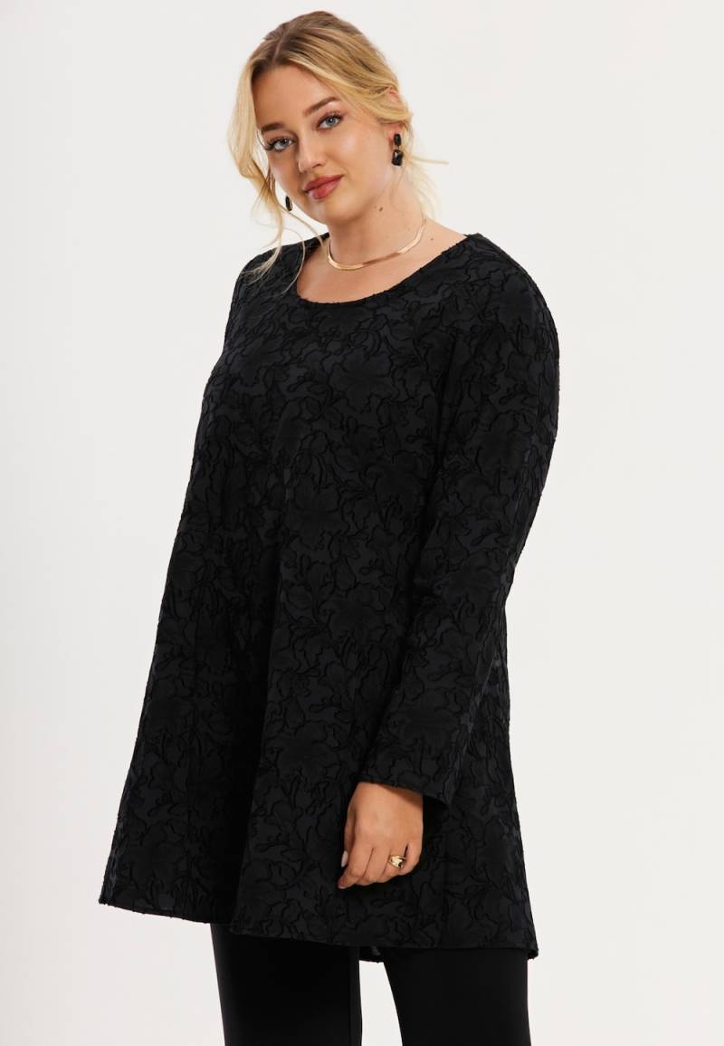 Große Größen Tunika mit Druck, Damen, schwarz, Größe: 54/56, Polyester/Viskose/Baumwolle, Happy Size DE Women von YOEK