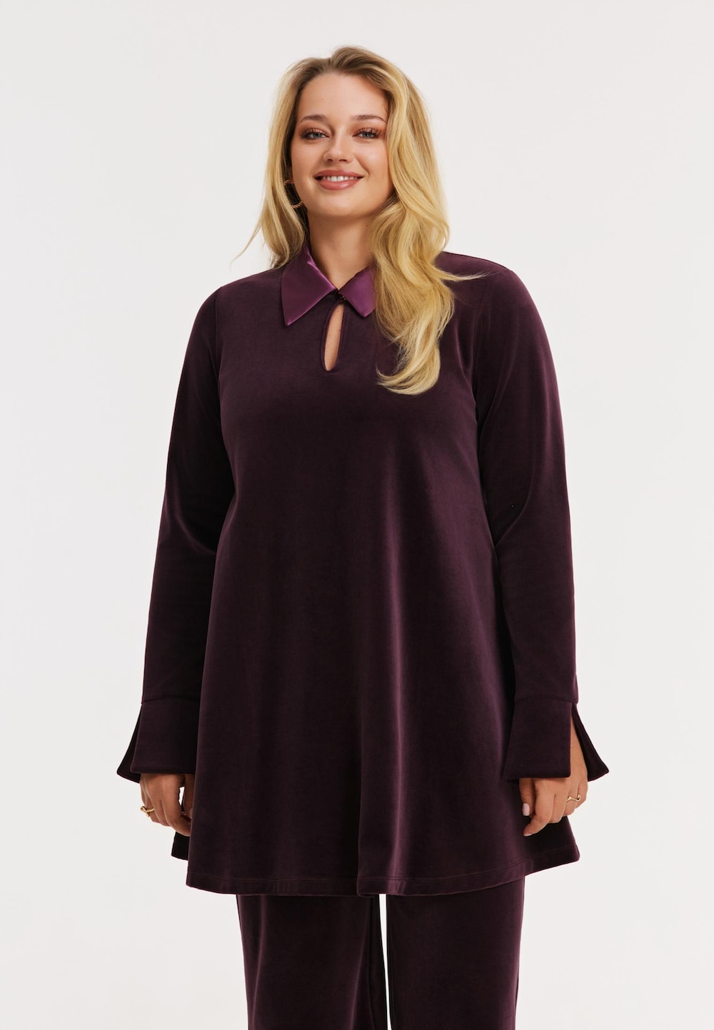 Große Größen Tunika mit Langarm, Damen, rot, Größe: 46/48, Baumwolle, Happy Size DE Women von YOEK