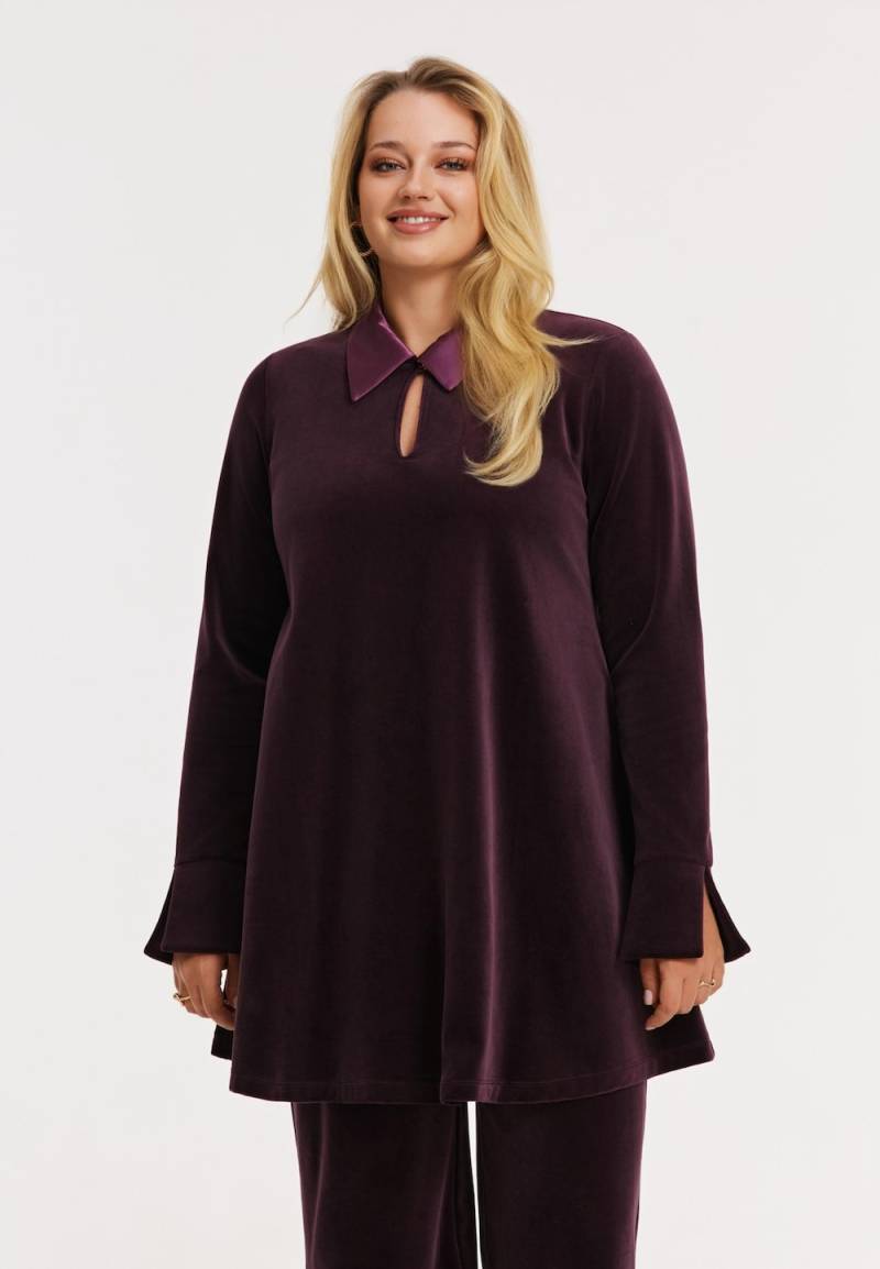 Große Größen Tunika mit Langarm, Damen, rot, Größe: 58/60, Baumwolle, Happy Size DE Women von YOEK