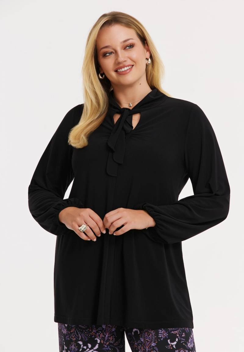 Große Größen Tunika mit Langarm, Damen, schwarz, Größe: 42/44, Polyester, Happy Size DE Women von YOEK