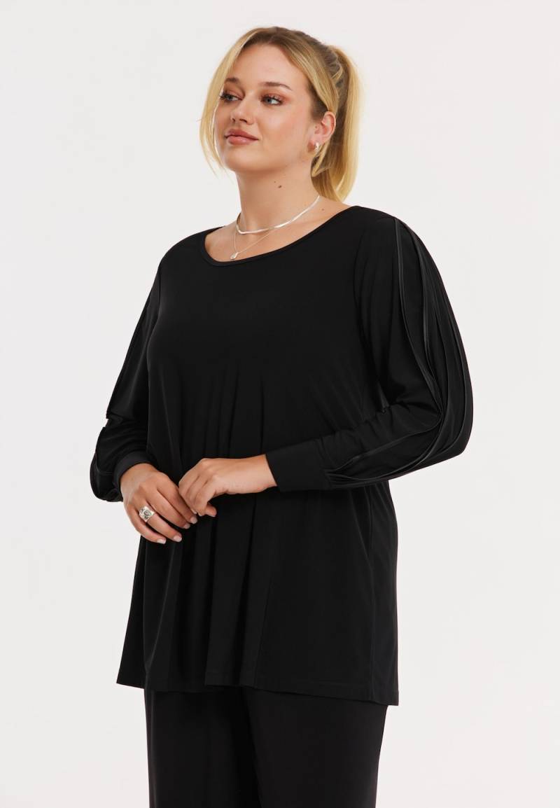 Große Größen Tunika mit Langarm, Damen, schwarz, Größe: 42/44, Polyester, Happy Size DE Women von YOEK
