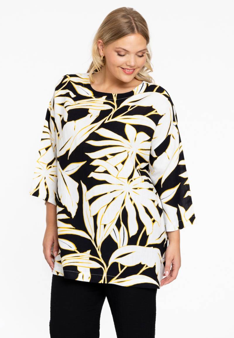 Große Größen Tunika mit Langarm, Damen, schwarz, Größe: 50/52, Viskose/Leinen, Happy Size DE Women Große Größen Tunika mit Langarm, Damen, schwarz, Größe: 50/52, Viskose/Leinen, Happy Size DE Women von YOEK