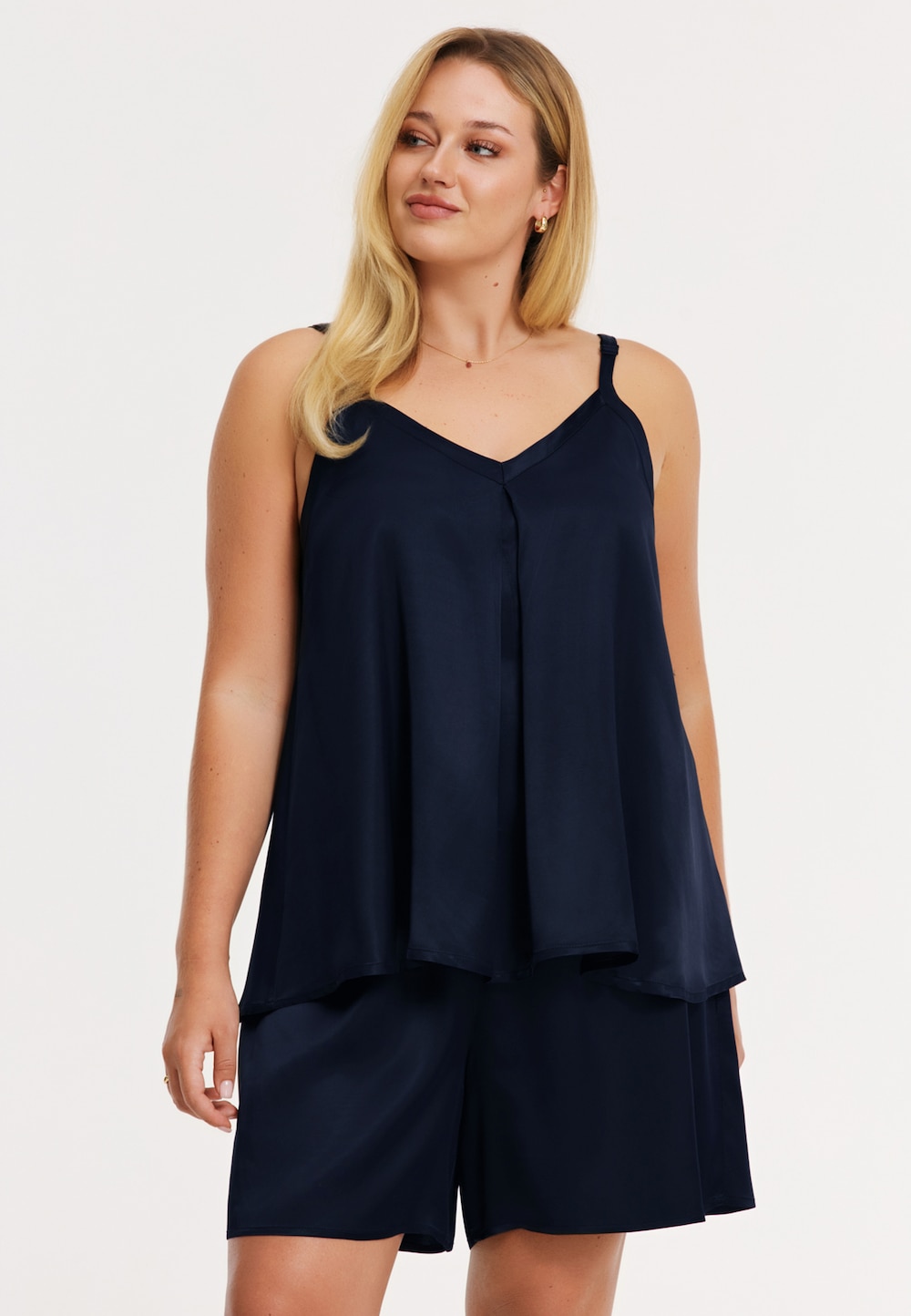 Große Größen ärmellos Top, Damen, blau, Größe: 54/56, Viskose, Happy Size DE Women von YOEK