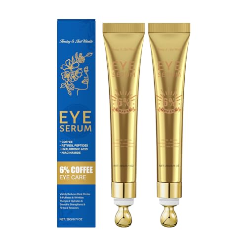 6% Koffein-Augencreme gegen Augenringe und Schwellungen – Retinol-Koffein-Augenserum mit Hyaluronsäure gegen Falten und zur Straffung, geeignet für Männer und Frauen (2) von YOENBG