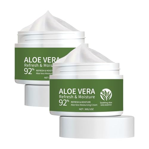 Aloe-Gesichtscreme – Feuchtigkeitsspendende Gesichtscreme für Frauen, pflegende Gesichtscreme mit Kollagen und veganem Aloe-Gel für alle Hauttypen (2) von YOENBG