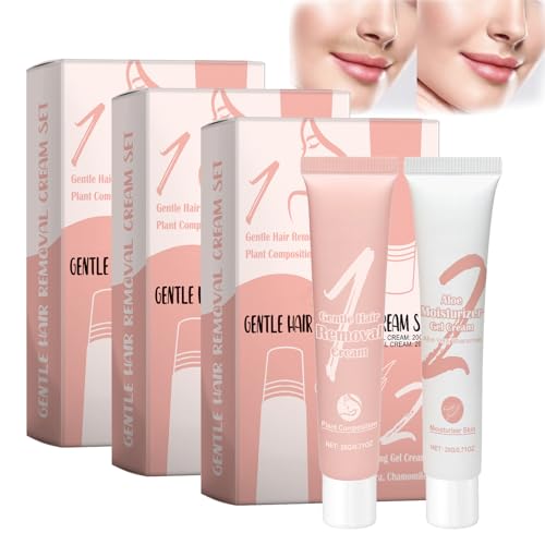 Liorabeauty Haarentfernungscreme, Liorabeauty Haarentfernungsset, Gesichtshaarentfernungscreme, Bartentfernungsset für Frauen, schmerzloses Haarentfernungscreme-Set (3 pcs) von YOENBG