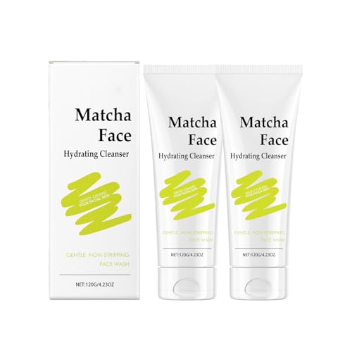 Matcha Hydrating Cleanser – Sanfte Gesichtsreinigung für alle Hauttypen, natürliches Peeling und feuchtigkeitsspendendes Gesichtsreinigungsmittel, Hautpflege für Frauen und Männer (2) von YOENBG