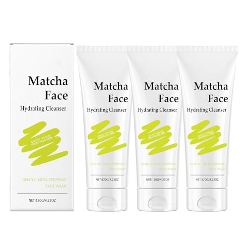 Matcha Hydrating Cleanser – Sanfte Gesichtsreinigung für alle Hauttypen, natürliches Peeling und feuchtigkeitsspendendes Gesichtsreinigungsmittel, Hautpflege für Frauen und Männer (3) von YOENBG