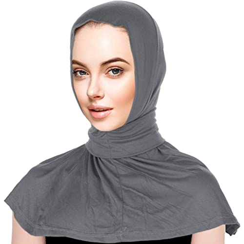 YOFASEN Damen Hijab-Schal - Atmungsaktiver Turban Hut Muslim Einstellbar Hijab Halstuch Kopftuch Turbanmütze mit Schnalle, Grau von YOFASEN