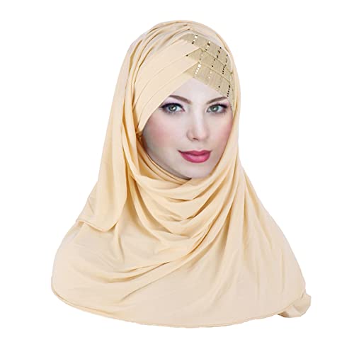 YOFASEN Damen Schals Wraps Damen Polyesterschal Elastisches Kopftuch Winddicht Warm，Beige von YOFASEN