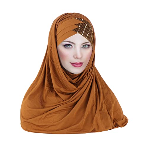 YOFASEN Damen Schals Wraps Damen Polyesterschal Elastisches Kopftuch Winddicht Warm，Gelb von YOFASEN