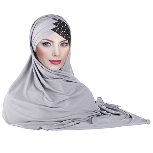 YOFASEN Damen Schals Wraps Damen Polyesterschal Elastisches Kopftuch Winddicht Warm，Grau von YOFASEN