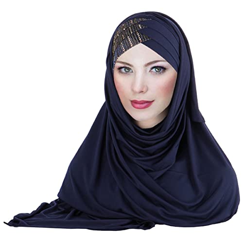 YOFASEN Damen Schals Wraps Damen Polyesterschal Elastisches Kopftuch Winddicht Warm，Marine von YOFASEN