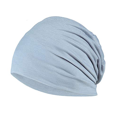 YOFASEN Slouchy Beanie Mütze - Chemo Cancer Kopfbedeckung aus Baumwolle Schlafmütze Turban Kopfbedeckung Strecken Muslimisches Kopftuch für Frauen Männer, Hellgrau, One size von YOFASEN