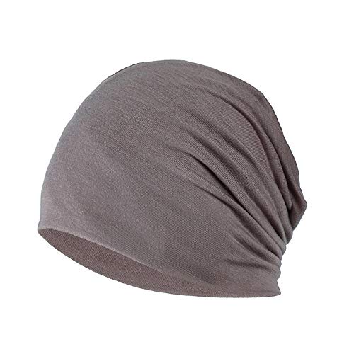 YOFASEN Slouchy Beanie Mütze - Chemo Cancer Kopfbedeckung aus Baumwolle Schlafmütze Turban Kopfbedeckung Strecken Muslimisches Kopftuch für Frauen Männer, Khaki, One size von YOFASEN