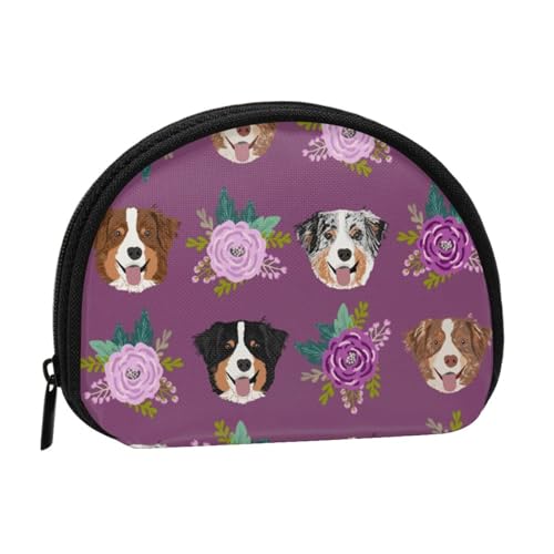 Aussie Dog Floral Australian Shepherd Dog, kleine Aufbewahrungstasche für Make-up-Damenbinden, Kosmetik-Geldbörse für Damen von YOFIEN