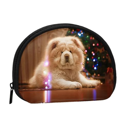 Chow Chow, weiße, Flauschige Hunde, Haustiere, Hunde, Weihnachten, kleine Aufbewahrungstasche für Make-up-Damenbinden, Kosmetik-Geldbörse für Damen von YOFIEN