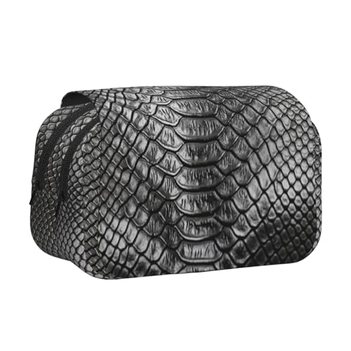 Druck Grau Schlange Haut Bleistift Tasche Tragbare Doppel Schicht Schreibwaren Organizer von YOFIEN