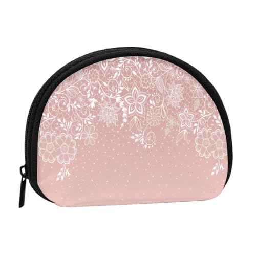 Elegantes weißes Spitzen-Blumen- und Konfetti-Design, kleine Aufbewahrungstasche für Make-up-Damenbinden, Kosmetik-Geldbörse für Damen von YOFIEN