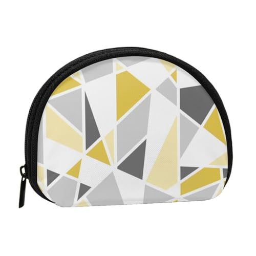Geometrisches Muster in Gelb und Grau, kleine Aufbewahrungstasche für Make-up-Damenbinden, Kosmetik-Geldbörse für Damen von YOFIEN