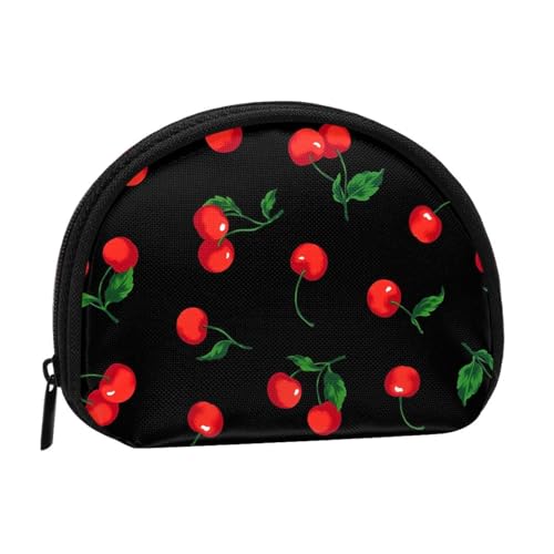 Kleine Aufbewahrungstasche für Make-up-Damenbinden mit Kirschfruchtmuster, Kosmetik-Geldbörse für Damen von YOFIEN