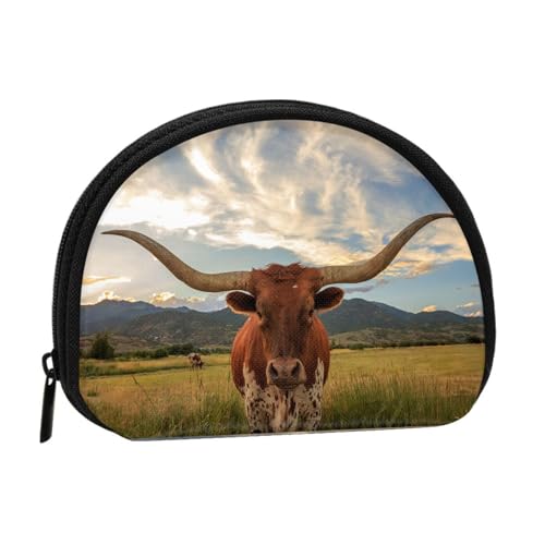Kleine Aufbewahrungstasche für Make-up-Damenbinden mit Kuh-Tier-Print, Kosmetik-Geldbörse für Damen von YOFIEN