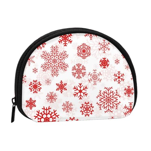 Rote Schneeflocke, weiße Weihnachten, kleine Aufbewahrungstasche für Make-up-Damenbinden, Kosmetik-Geldbörse für Damen von YOFIEN
