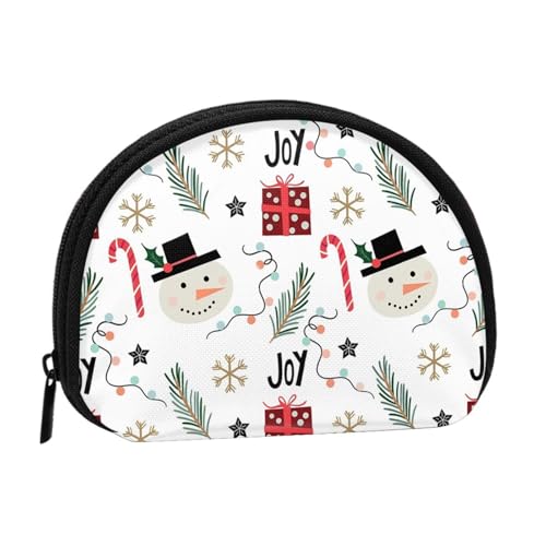 Weihnachten mit Schneemann, kleine Aufbewahrungstasche für Make-up-Damenbinden, Kosmetik-Geldbörse für Damen von YOFIEN