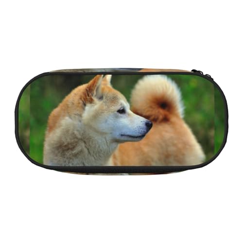 YOFIEN Akita Inu Bokeh Haustiere Hunde Akita Inu, kleines Federmäppchen, großes Fassungsvermögen, Federmäppchen, Büro-Schreibwaren-Organizer von YOFIEN