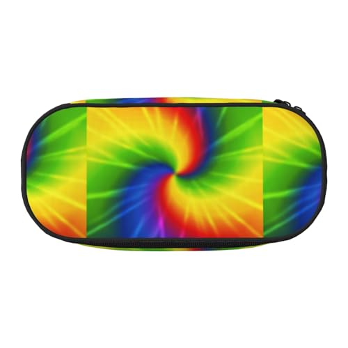 YOFIEN Batik-Regenbogen, kleines Federmäppchen, großes Fassungsvermögen, Federmäppchen, Büro-Schreibwaren-Organizer von YOFIEN