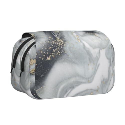 YOFIEN Bleistifttasche mit abstraktem Spritzer in Pastellfarben, tragbar, doppellagig, für Schreibwaren von YOFIEN