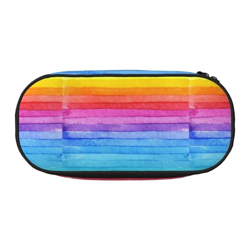 YOFIEN Buntes Regenbogenholz, kleines Federmäppchen, großes Fassungsvermögen, Federmäppchen, Büro-Schreibwaren-Organizer von YOFIEN