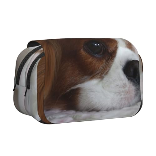 YOFIEN Cavalier King Charles Spaniel Haustiere Welpen Hunde Bleistift Beutel Tragbare Doppel-Schicht Schreibwaren Organizer von YOFIEN