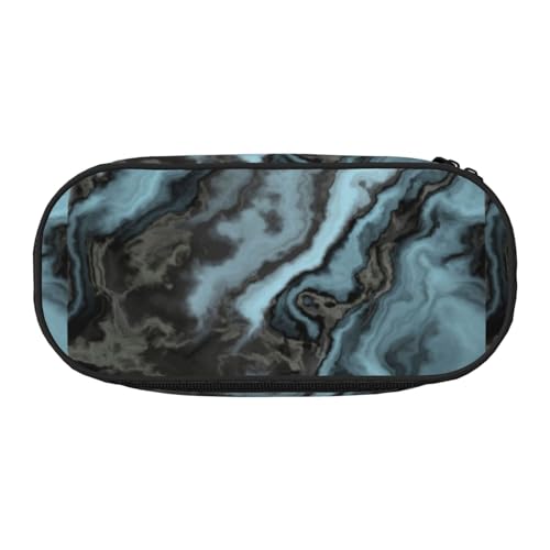 YOFIEN Dunkelblaugrüner Granit, kleines Federmäppchen, großes Fassungsvermögen, Federmäppchen, Büro-Schreibwaren-Organizer von YOFIEN