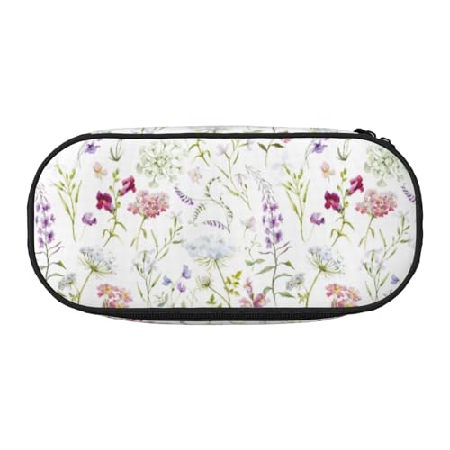 YOFIEN Farbiger Blumenmusterdruck, kleines Federmäppchen, Federmäppchen mit großer Kapazität, Büro-Schreibwaren-Organizer von YOFIEN