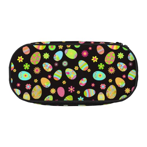 YOFIEN Frohe Ostern, Bunte Ostereier, kleines Federmäppchen, großes Fassungsvermögen, Federmäppchen, Büro-Schreibwaren-Organizer von YOFIEN