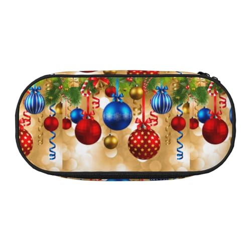 YOFIEN Frohe Weihnachten Bedruckt, kleines Federmäppchen, große Kapazität, Federmäppchen, Büro-Schreibwaren-Organizer von YOFIEN