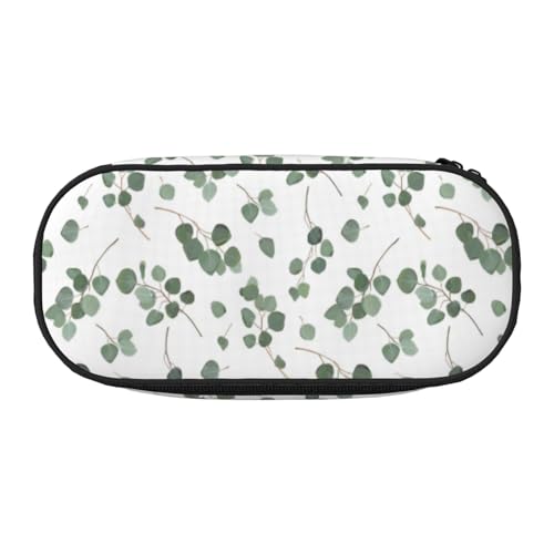 YOFIEN Grüner Silberdollar-Eukalyptus, kleines Federmäppchen, große Kapazität, Federmäppchen, Büro-Schreibwaren-Organizer von YOFIEN