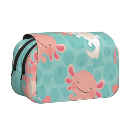 YOFIEN Kawaii Baby süße Axolotl Bleistift Beutel tragbare Doppelschicht Schreibwaren Organizer von YOFIEN