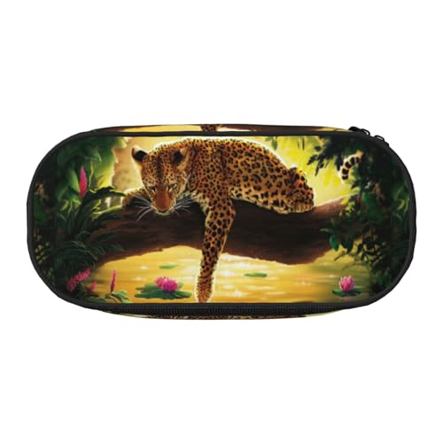 YOFIEN Lustiger Leopard, kleines Federmäppchen, große Kapazität, Federmäppchen, Büro-Schreibwaren-Organizer von YOFIEN