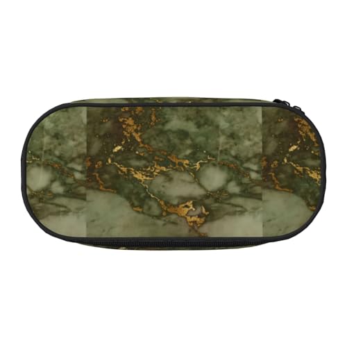 YOFIEN Luxuriöse Partys mit grünem und goldenem Marmor, kleines Federmäppchen, großes Fassungsvermögen, Federmäppchen, Büro-Schreibwaren-Organizer von YOFIEN
