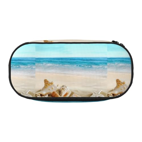 YOFIEN Muscheln Sand, Kleines Federmäppchen, große Kapazität, Federmäppchen, Büro-Schreibwaren-Organizer von YOFIEN