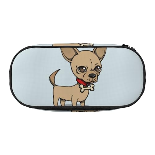 YOFIEN Niedlicher Hund (2), kleines Federmäppchen, großes Fassungsvermögen, Federmäppchen, Büro-Schreibwaren-Organizer von YOFIEN