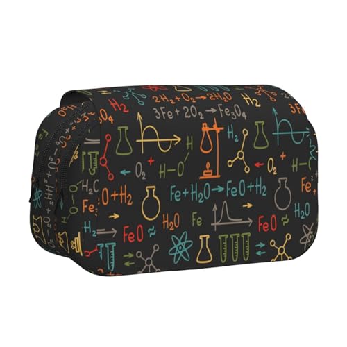 YOFIEN Pädagogisches Chemie-Gleichungsexperiment, Bleistiftbeutel, tragbarer doppelschichtiger Schreibwaren-Organizer von YOFIEN