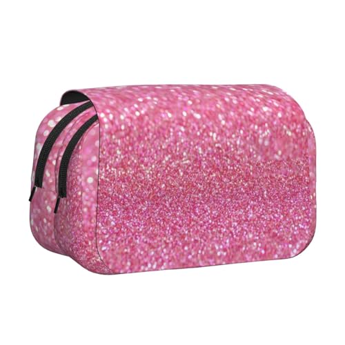 YOFIEN Pink Glitter (2) Federmäppchen, tragbar, doppellagig, Schreibwaren-Organizer von YOFIEN