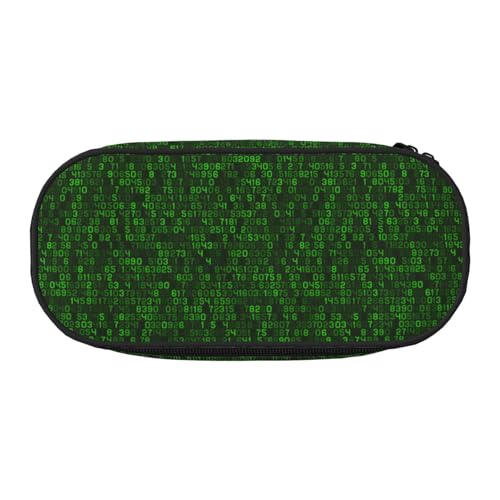 YOFIEN Programmierer, grüner Dezimal-Computercode, kleines Federmäppchen, große Kapazität, Federmäppchen, Büro-Schreibwaren-Organizer von YOFIEN