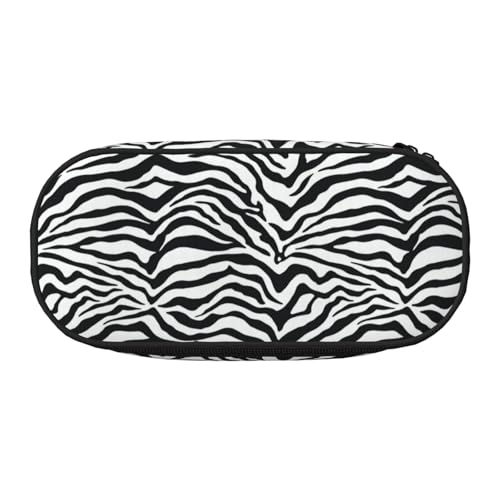 YOFIEN Schwarz-weißes Zebramuster, kleines Federmäppchen, große Kapazität, Federmäppchen, Büro-Schreibwaren-Organizer von YOFIEN