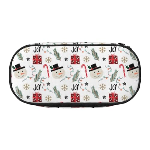 YOFIEN Weihnachten mit Schneemann, kleines Federmäppchen, große Kapazität, Federmäppchen, Büro-Schreibwaren-Organizer von YOFIEN